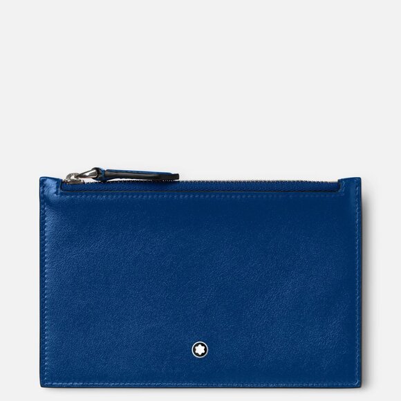 New Montblanc Meisterstück Blue color Leather Zipped Card Holder. Versatile use. - Picture 1 of 7